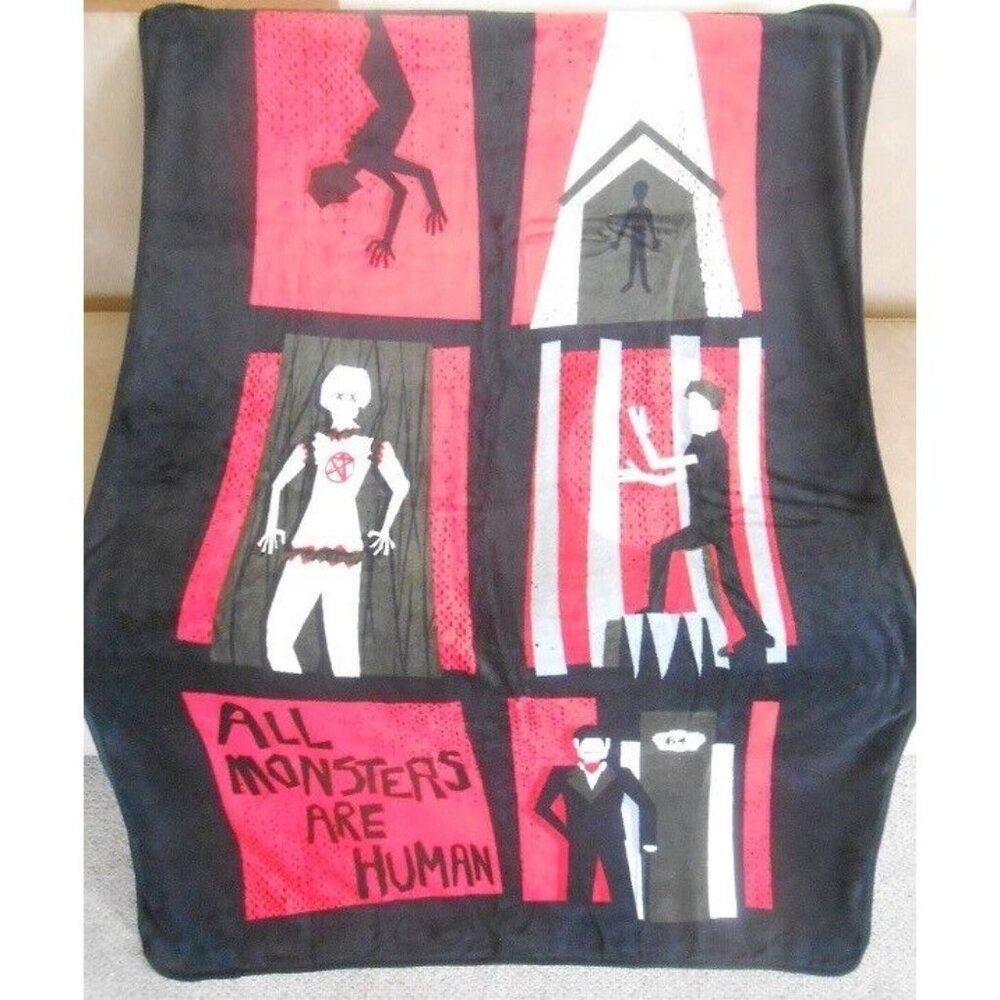 New Plush American Horror Story Gift Throw Blanket All Monsters Are HUMAN Series